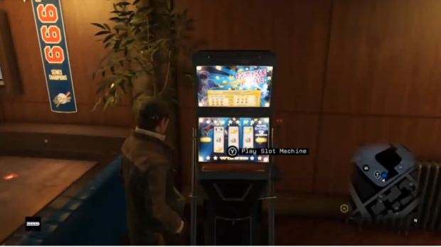 Who watches the Watch Dog playing slots?